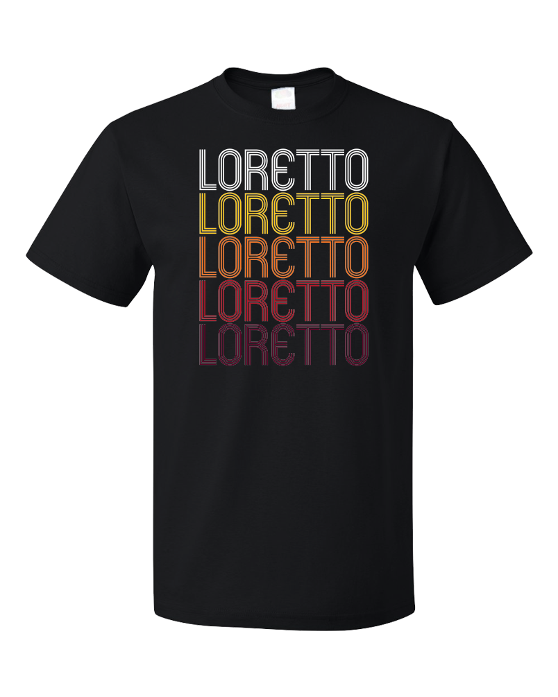 Standard Black Loretto, TN | Retro, Vintage Style Tennessee Pride  T-shirt