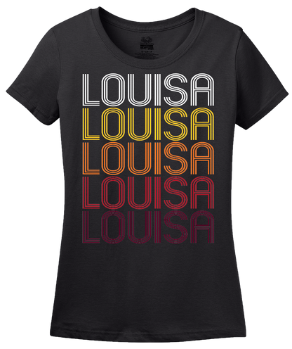 Ladies Black Louisa, KY | Retro, Vintage Style Kentucky Pride  T-shirt