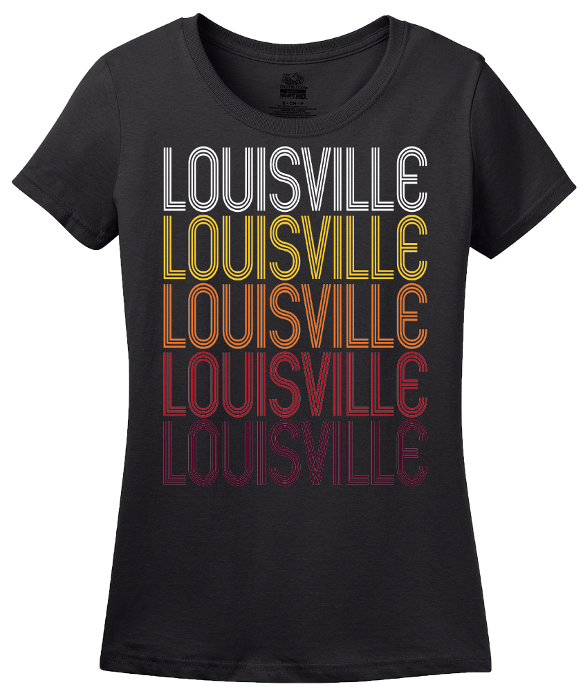 Ladies Black Louisville, GA | Retro, Vintage Style Georgia Pride  T-shirt