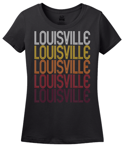 Ladies Black Louisville, GA | Retro, Vintage Style Georgia Pride  T-shirt