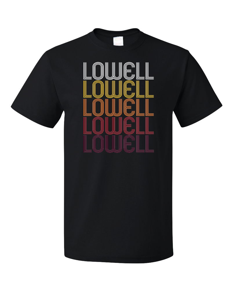 Standard Black Lowell, MA | Retro, Vintage Style Massachusetts Pride  T-shirt