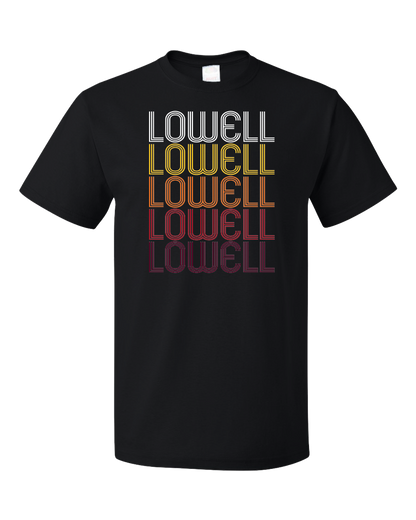 Standard Black Lowell, MA | Retro, Vintage Style Massachusetts Pride  T-shirt