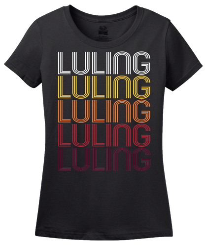 Ladies Black Luling, TX | Retro, Vintage Style Texas Pride  T-shirt