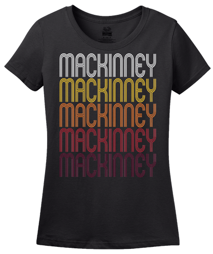 Ladies Black Mackinney, TX | Retro, Vintage Style Texas Pride  T-shirt