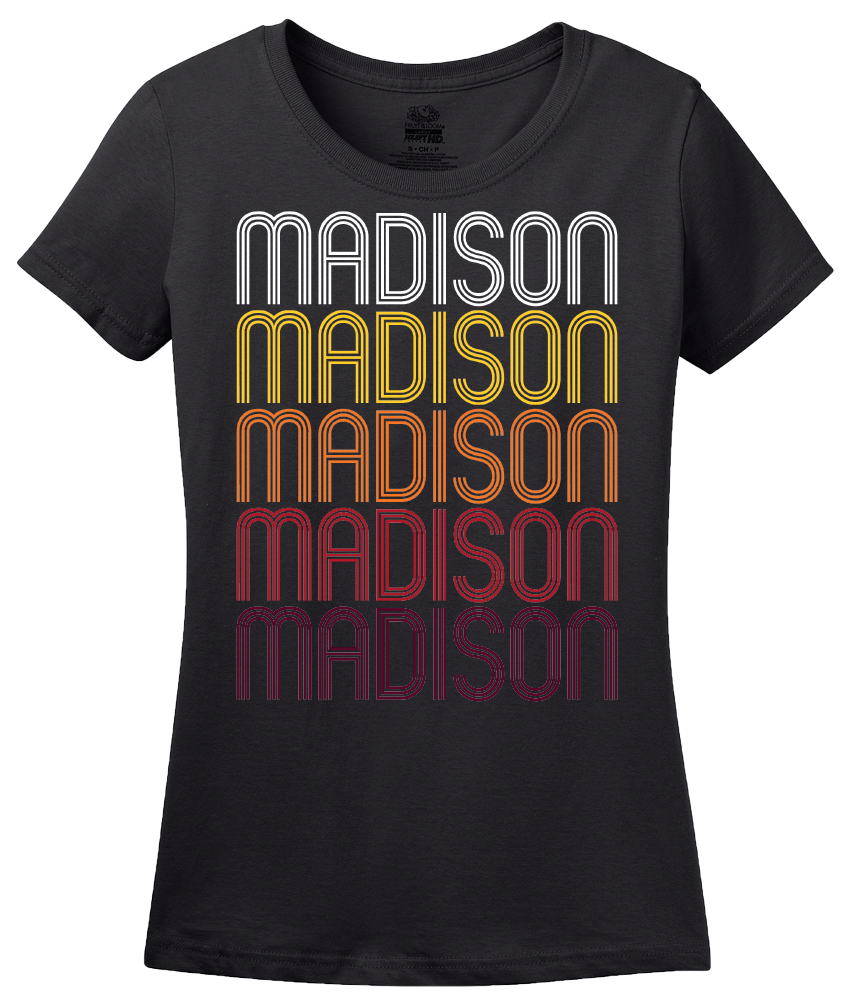 Ladies Black Madison, AL | Retro, Vintage Style Alabama Pride  T-shirt