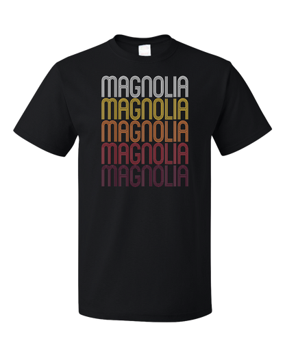 Standard Black Magnolia, MS | Retro, Vintage Style Mississippi Pride  T-shirt