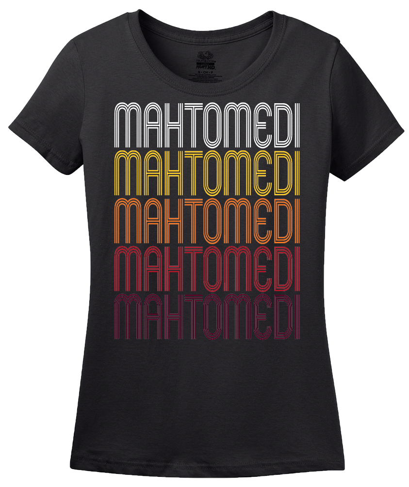Ladies Black Mahtomedi, MN | Retro, Vintage Style Minnesota Pride  T-shirt