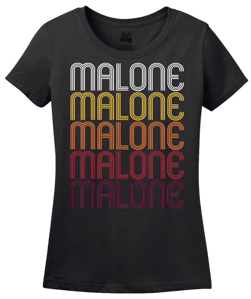 Ladies Black Malone, NY | Retro, Vintage Style New York Pride  T-shirt