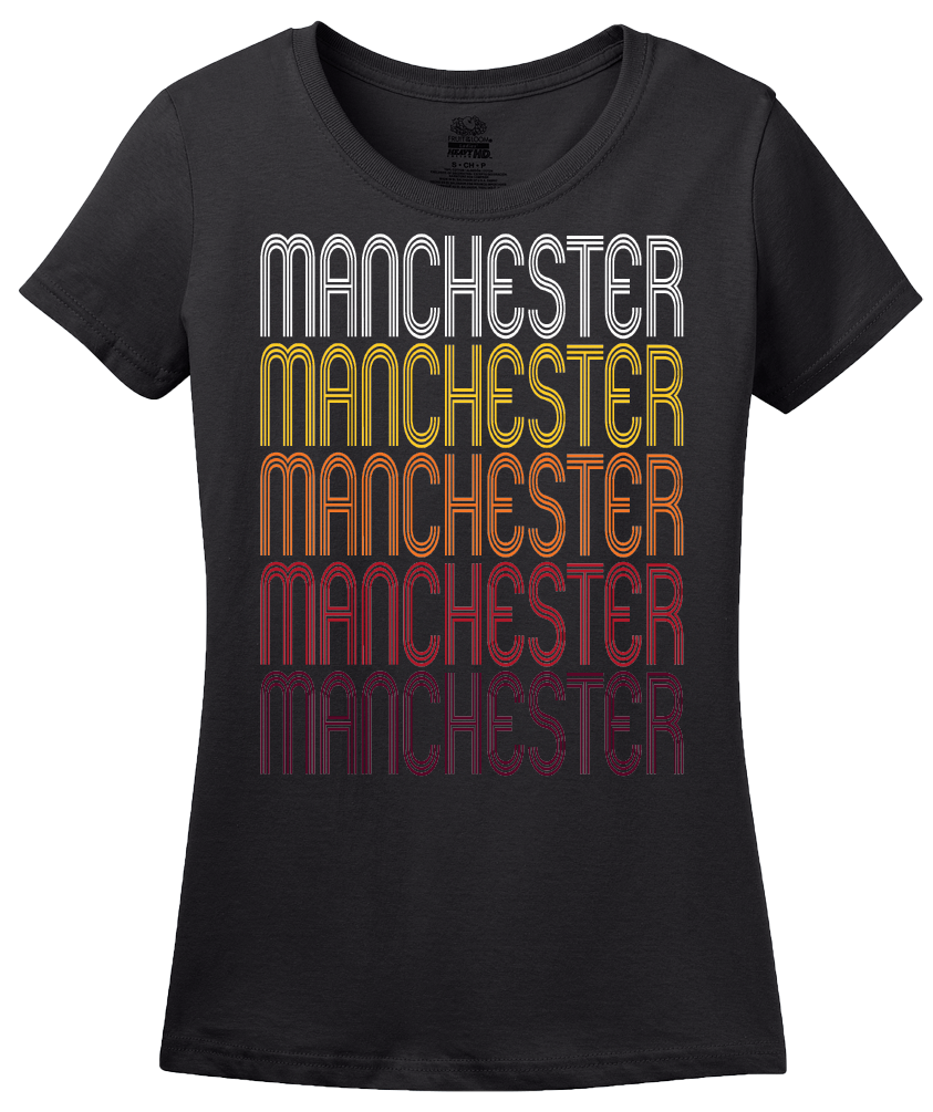 Ladies Black Manchester, KY | Retro, Vintage Style Kentucky Pride  T-shirt