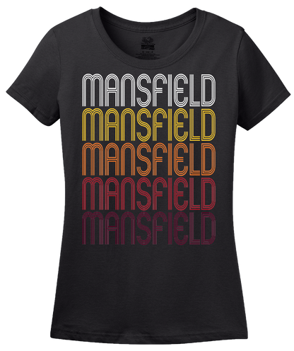 Ladies Black Mansfield, LA | Retro, Vintage Style Louisiana Pride  T-shirt