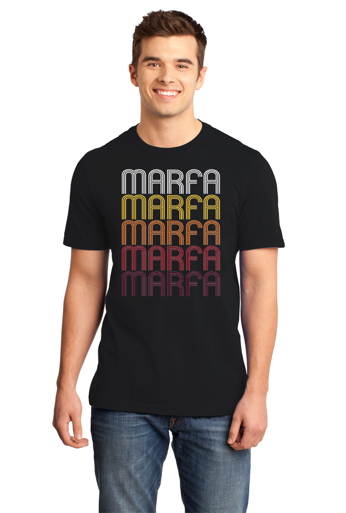 Standard Black Marfa, TX | Retro, Vintage Style Texas Pride  T-shirt