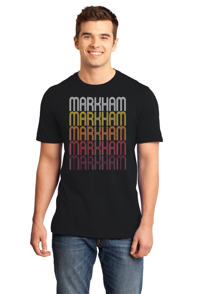 Standard Black Markham, IL | Retro, Vintage Style Illinois Pride  T-shirt