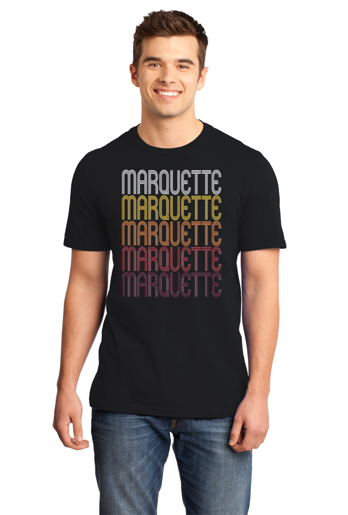 Standard Black Marquette, MI | Retro, Vintage Style Michigan Pride  T-shirt