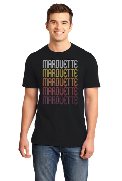 Standard Black Marquette, MI | Retro, Vintage Style Michigan Pride  T-shirt