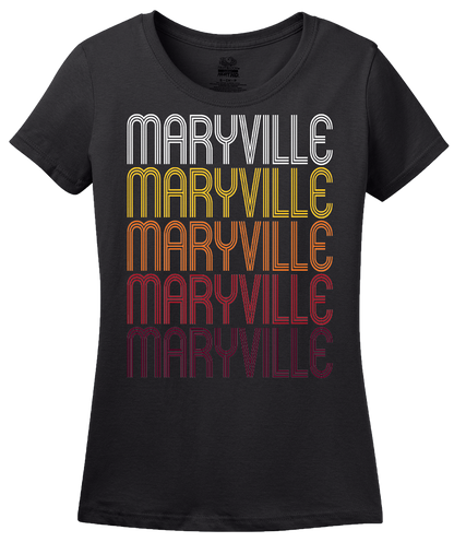 Ladies Black Maryville, TN | Retro, Vintage Style Tennessee Pride  T-shirt