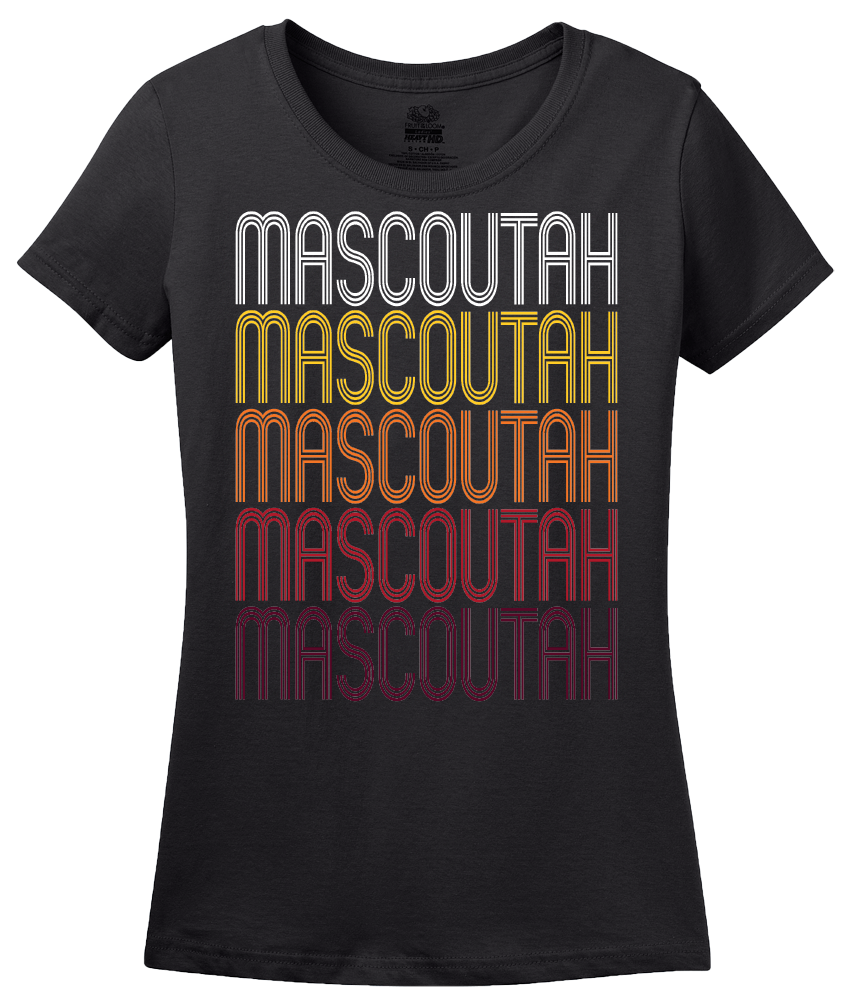 Ladies Black Mascoutah, IL | Retro, Vintage Style Illinois Pride  T-shirt