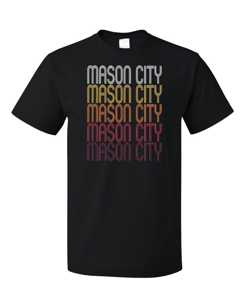 Standard Black Mason City, IA | Retro, Vintage Style Iowa Pride  T-shirt