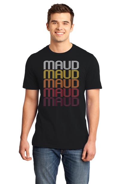 Standard Black Maud, TX | Retro, Vintage Style Texas Pride  T-shirt