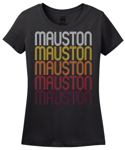 Ladies Black Mauston, WI | Retro, Vintage Style Wisconsin Pride  T-shirt