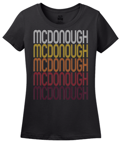 Ladies Black McDonough, GA | Retro, Vintage Style Georgia Pride  T-shirt