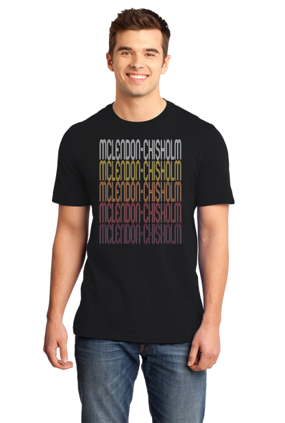 Standard Black Mclendon-Chisholm, TX | Retro, Vintage Style Texas Pride  T-shirt