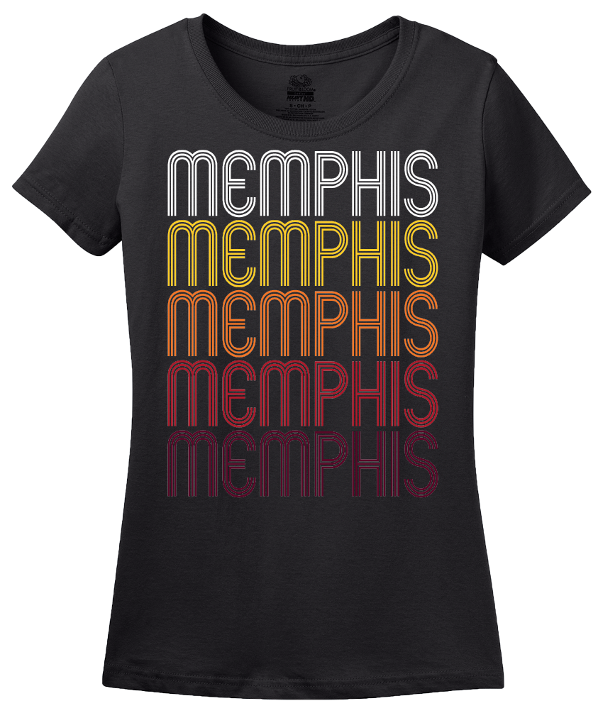 Ladies Black Memphis, MO | Retro, Vintage Style Missouri Pride  T-shirt
