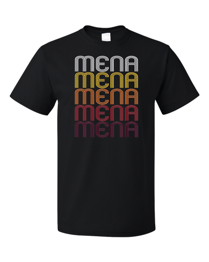 Standard Black Mena, AR | Retro, Vintage Style Arkansas Pride  T-shirt