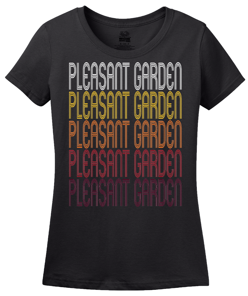 Ladies Black Pleasant Garden, NC | Retro, Vintage Style North Carolina Pride  T-shirt