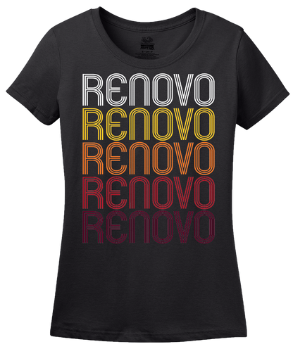 Ladies Black Renovo, PA | Retro, Vintage Style Pennsylvania Pride  T-shirt