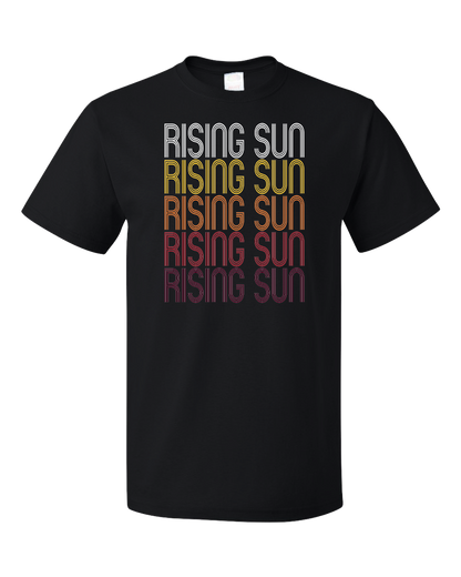 Standard Black Rising Sun, IN | Retro, Vintage Style Indiana Pride  T-shirt