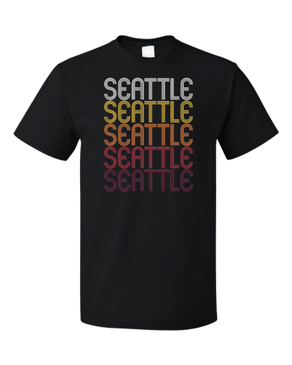 Standard Black Seattle, WA | Retro, Vintage Style Washington Pride  T-shirt