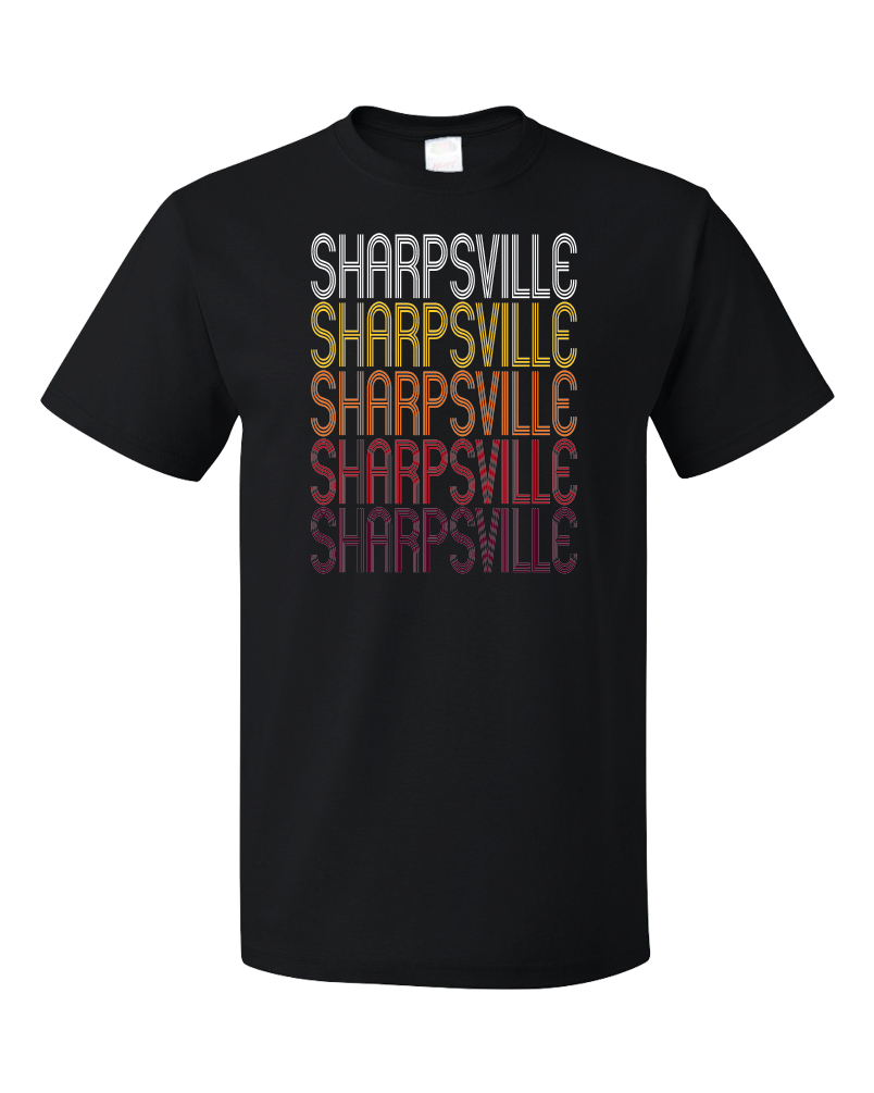 Standard Black Sharpsville, PA | Retro, Vintage Style Pennsylvania Pride  T-shirt