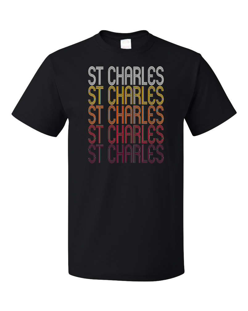 Standard Black St Charles, MI | Retro, Vintage Style Michigan Pride  T-shirt