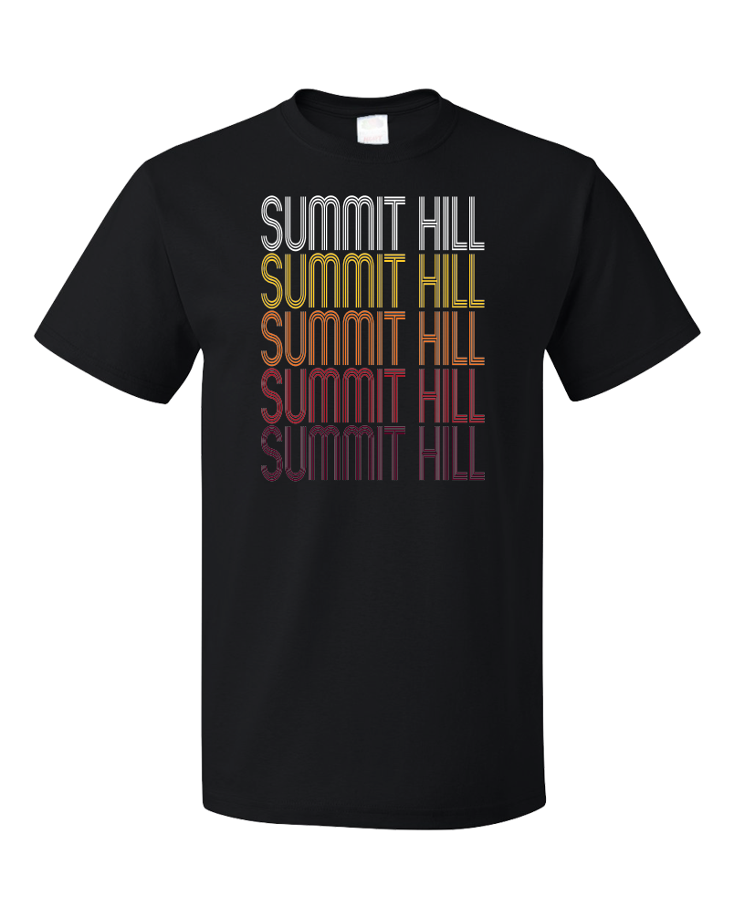 Standard Black Summit Hill, PA | Retro, Vintage Style Pennsylvania Pride  T-shirt
