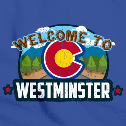 WELCOME TO WESTMINSTER, COLORADO Royal Blue art preview