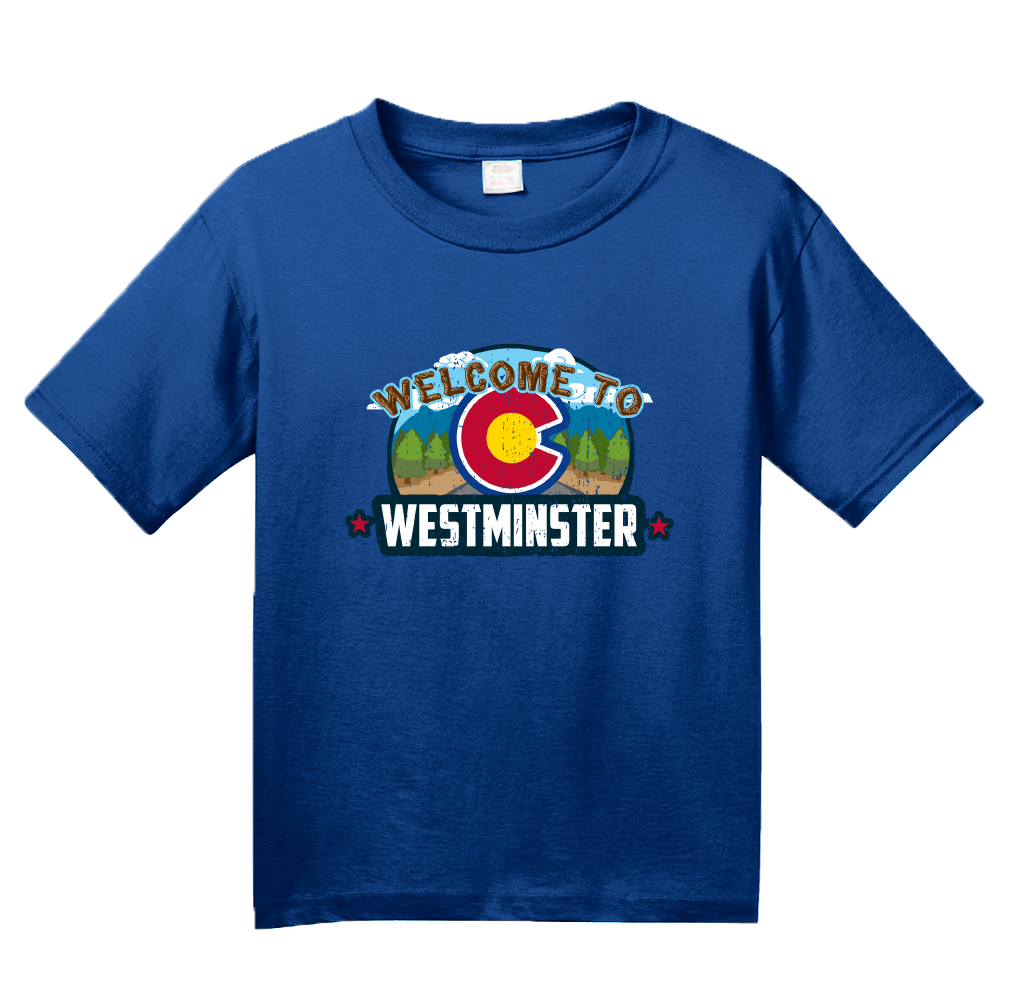 Youth Royal Welcome To Westminster, Colorado - Denver Broncos Gold Rush T-shirt