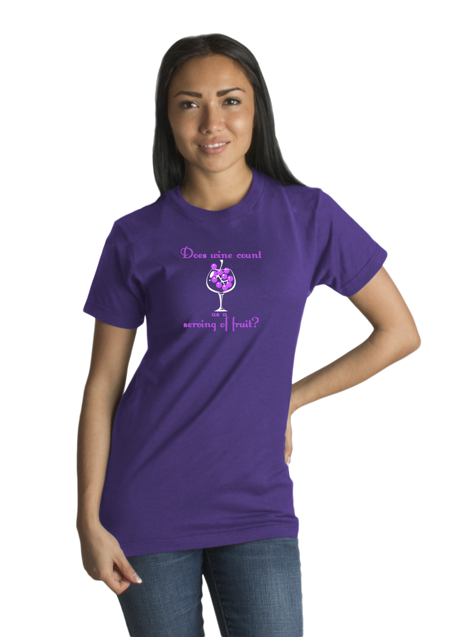 Standard Purple Does Wine Count As A Serving Of Fruit? - Wine Lover Funny Joke T T-shirt