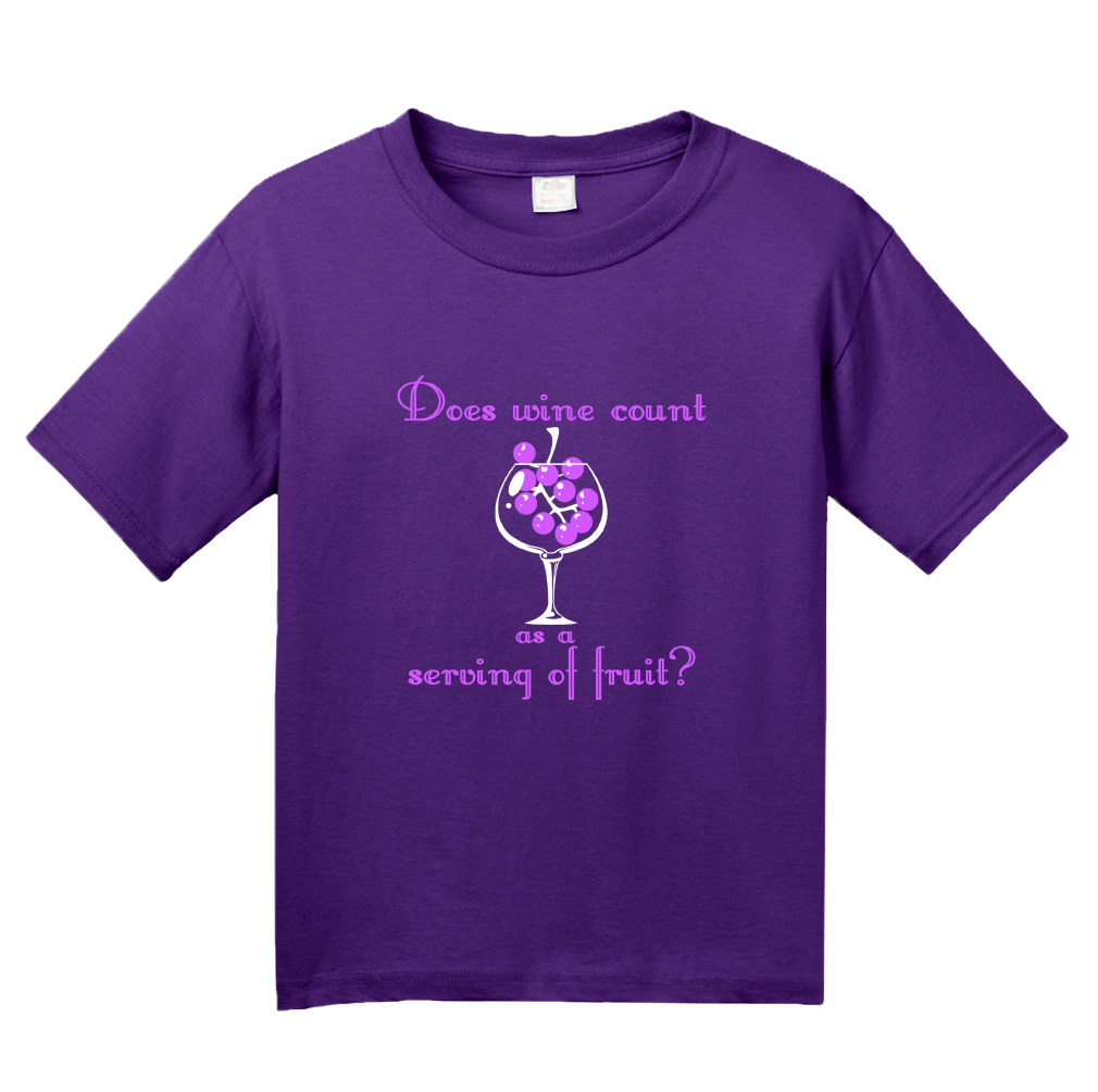 Youth Purple Does Wine Count As A Serving Of Fruit? - Wine Lover Funny Joke T T-shirt