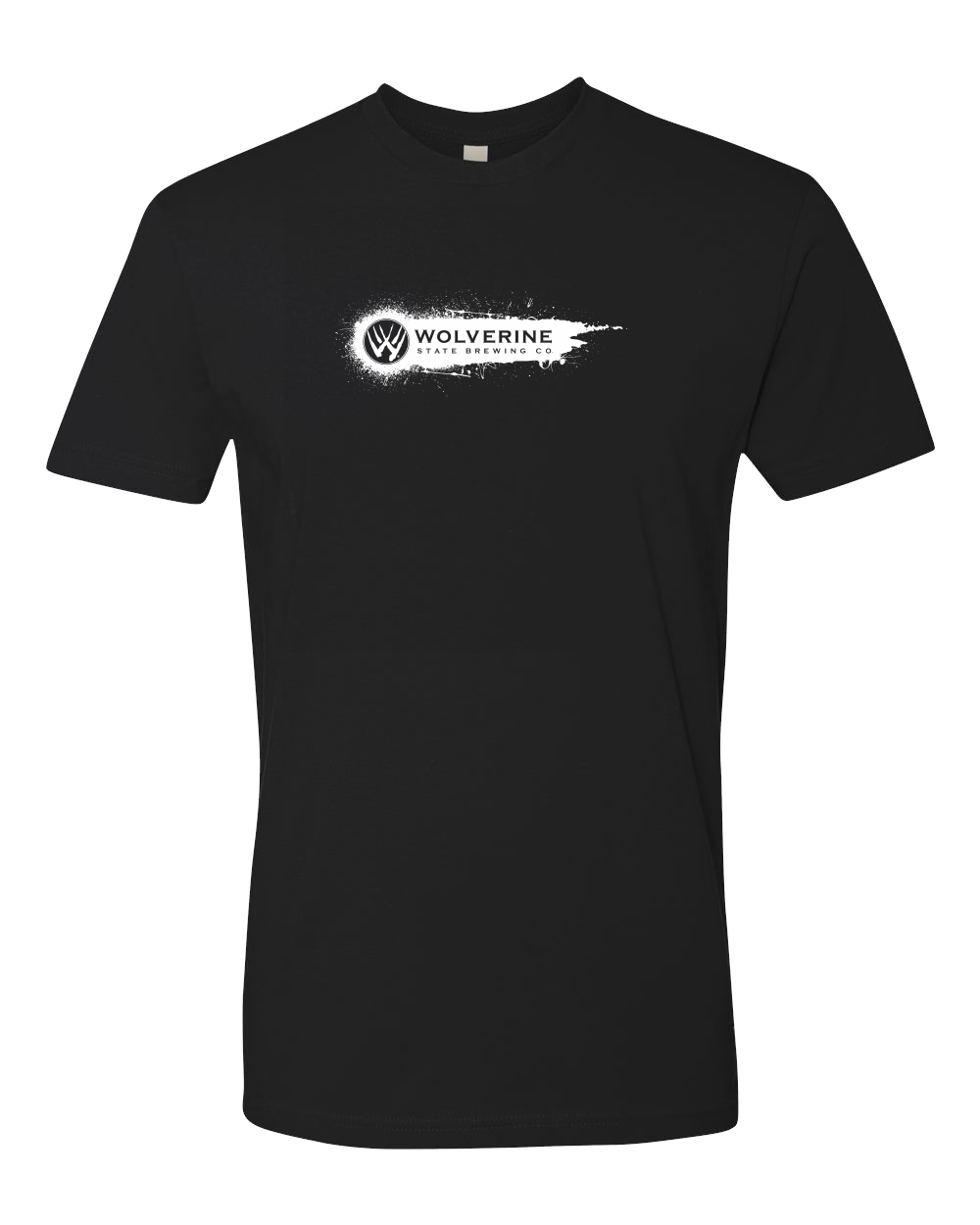 Premium Short Sleeve Crew Black Wolverine State - Splat Logo Design T-shirt