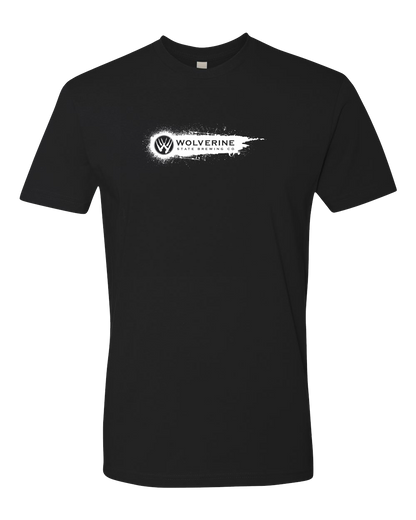 Premium Short Sleeve Crew Black Wolverine State - Splat Logo Design T-shirt