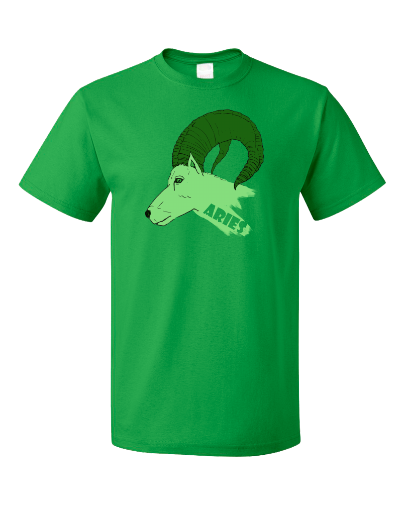 Standard Green Zodiac Aries The Ram - Horoscope Astrology Fan Star Sign T-shirt