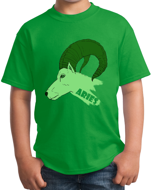 Youth Green Zodiac Aries The Ram - Horoscope Astrology Fan Star Sign T-shirt