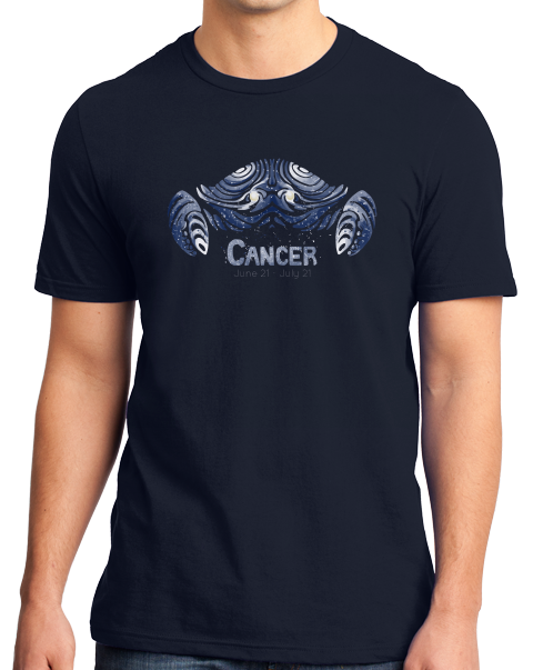 Standard Navy Zodiac Cancer - Horoscope Astrology Fan Star Sign The Crab T-shirt