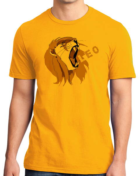 Standard Gold Zodiac Leo The Lion - Horoscope Astrology Fan Star Sign T-shirt