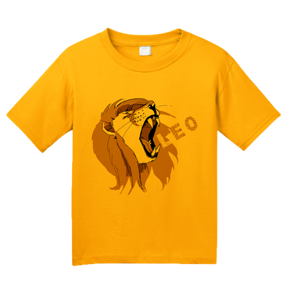 Youth Gold Zodiac Leo The Lion - Horoscope Astrology Fan Star Sign T-shirt