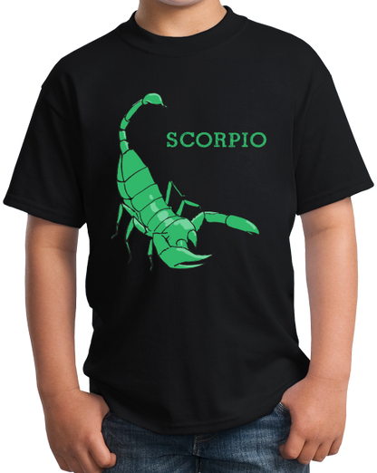Youth Black Zodiac Scorpio - Horoscope Astrology Fan Star Sign Scorpion T-shirt