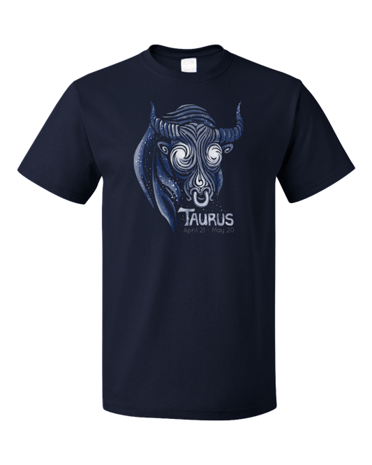 Standard Navy Zodiac Taurus - Horoscope Astrology Fan Star Sign The Bull T-shirt
