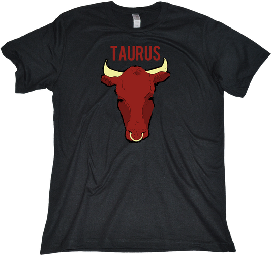 Standard Black Zodiac Taurus - Horoscope Astrology Fan Star Sign The Bull T-shirt